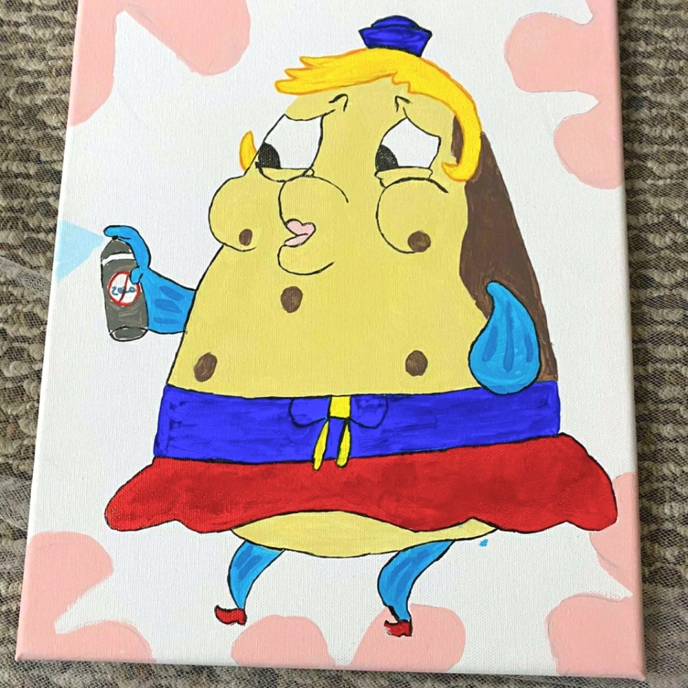2/$30 Spongebob Ms.Puff cootie spray painting